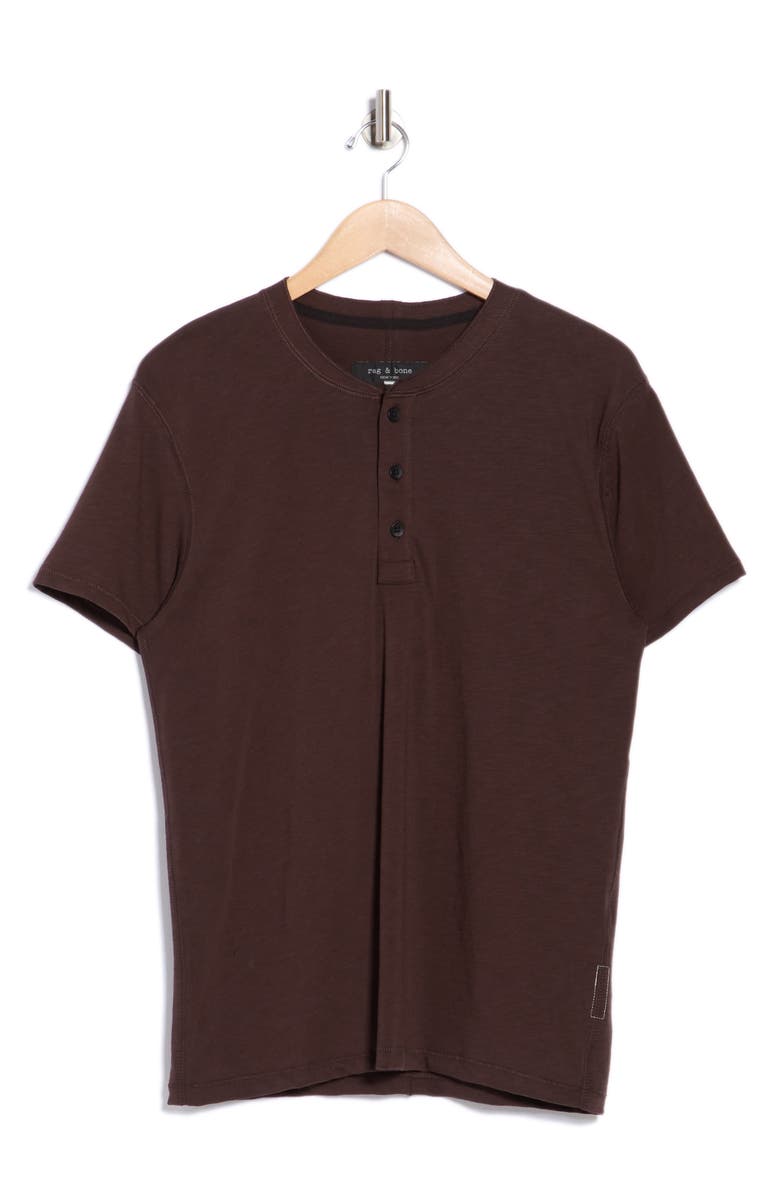 rag & bone Classic Cotton Slub Jersey Henley, Alternate, color, Earth Brown