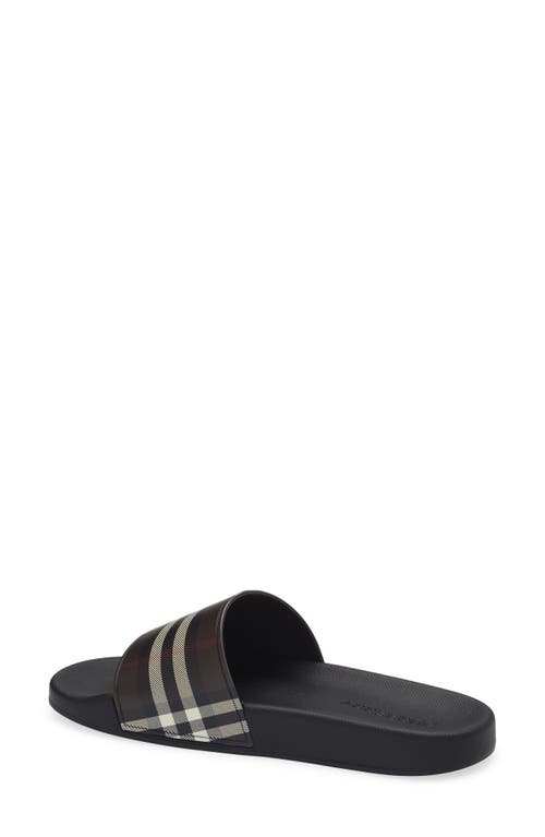 Burberry Furley Check Slide Sandal In Black