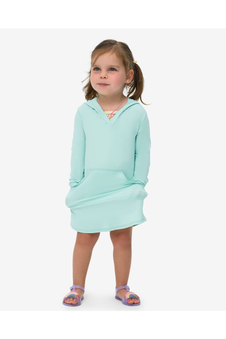 Toddler's Long Sleeve Hoodie Dress for Sun and UV Protection, Alternate, color, Mint