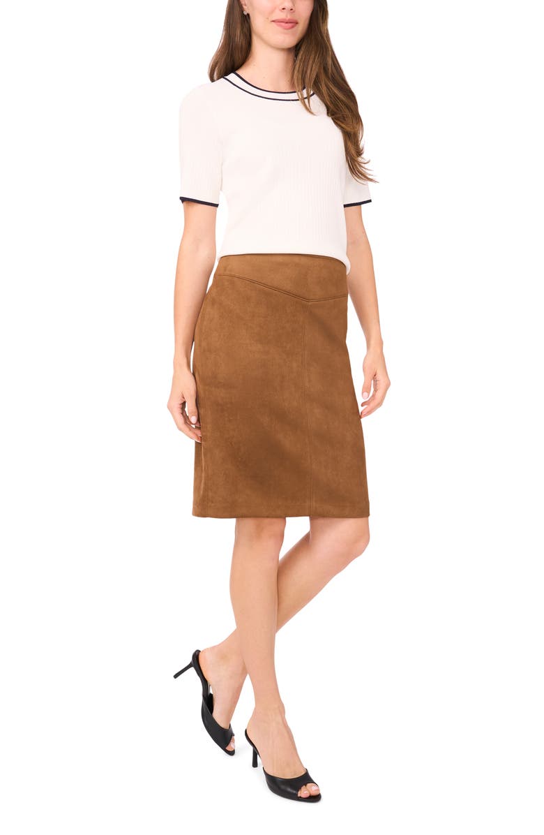 Halogen<sup>®</sup> Tipped Short Sleeve Crewneck Sweater, Alternate, color, New Ivory