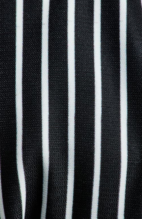 Tasha Striped Center Knot Headband In Black/white