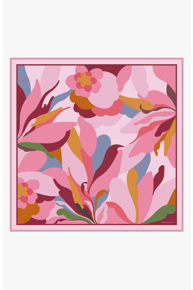Petal Mirage Double Sided Silk Scarf, Main, color, Pink