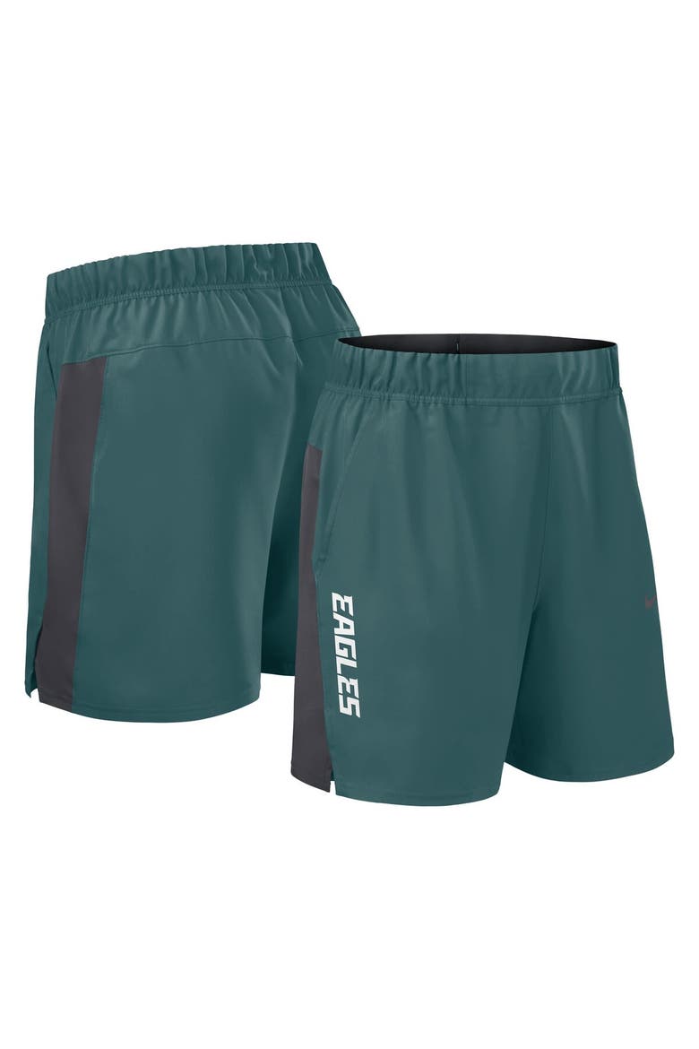 Men's Nike Midnight Green Philadelphia Eagles Woven Victory Performance Shorts, Main, color, Green