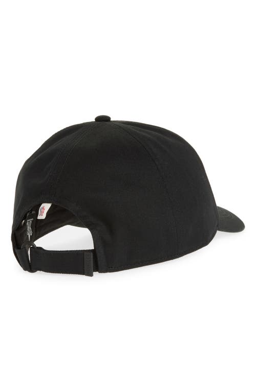 Moncler Grenoble Black Baseball Cap With Logo Embroidery In Cotton Man In Black