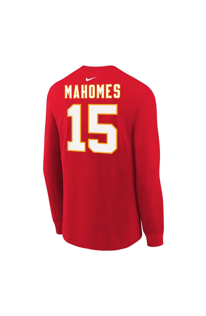 Nike Youth Nike Patrick Mahomes Red Kansas City Chiefs Player Name & Number Long Sleeve T-Shirt, Alternate, color, Red