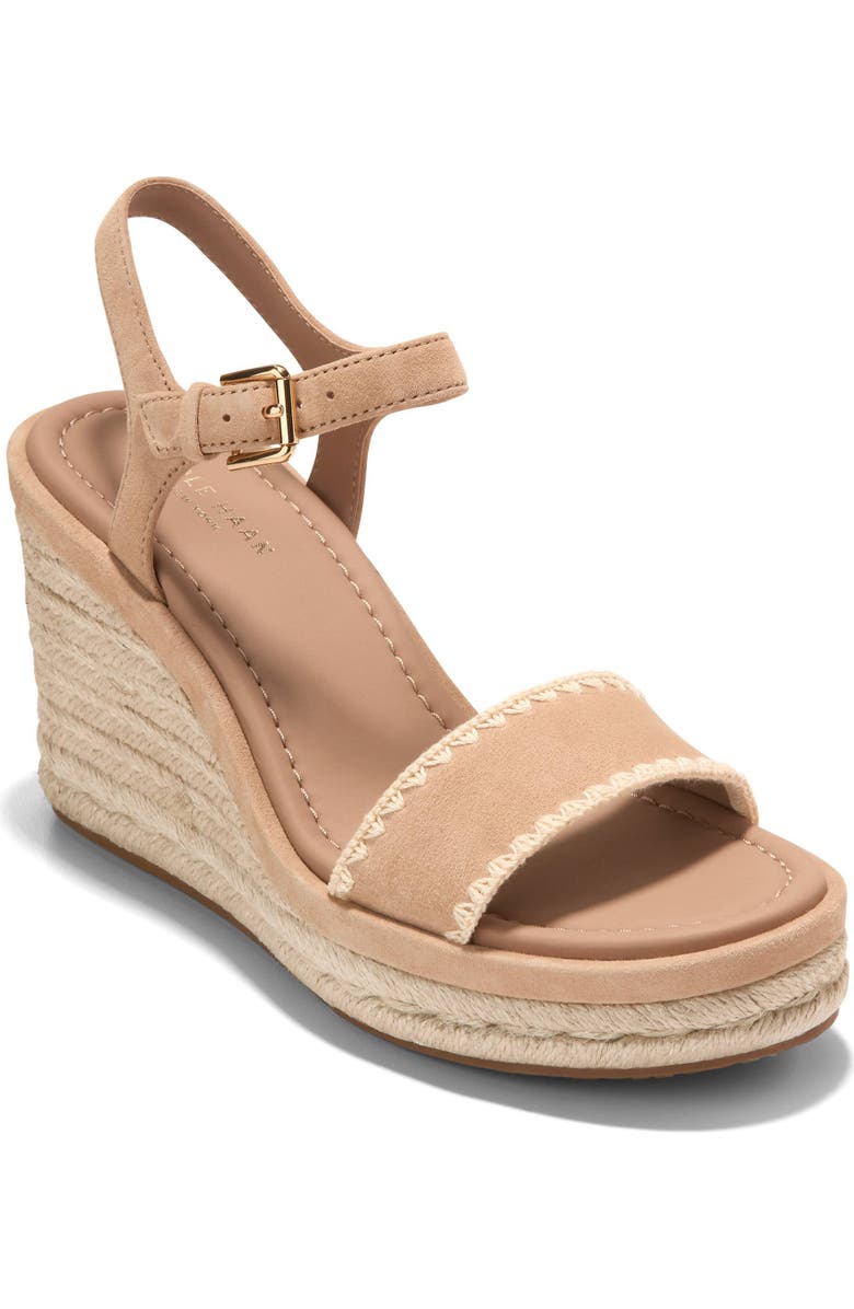 Cole Haan Asbury Cloudfeel Espadrille Wedge, Main, color, Tuscan Sand Leather/ Raffia