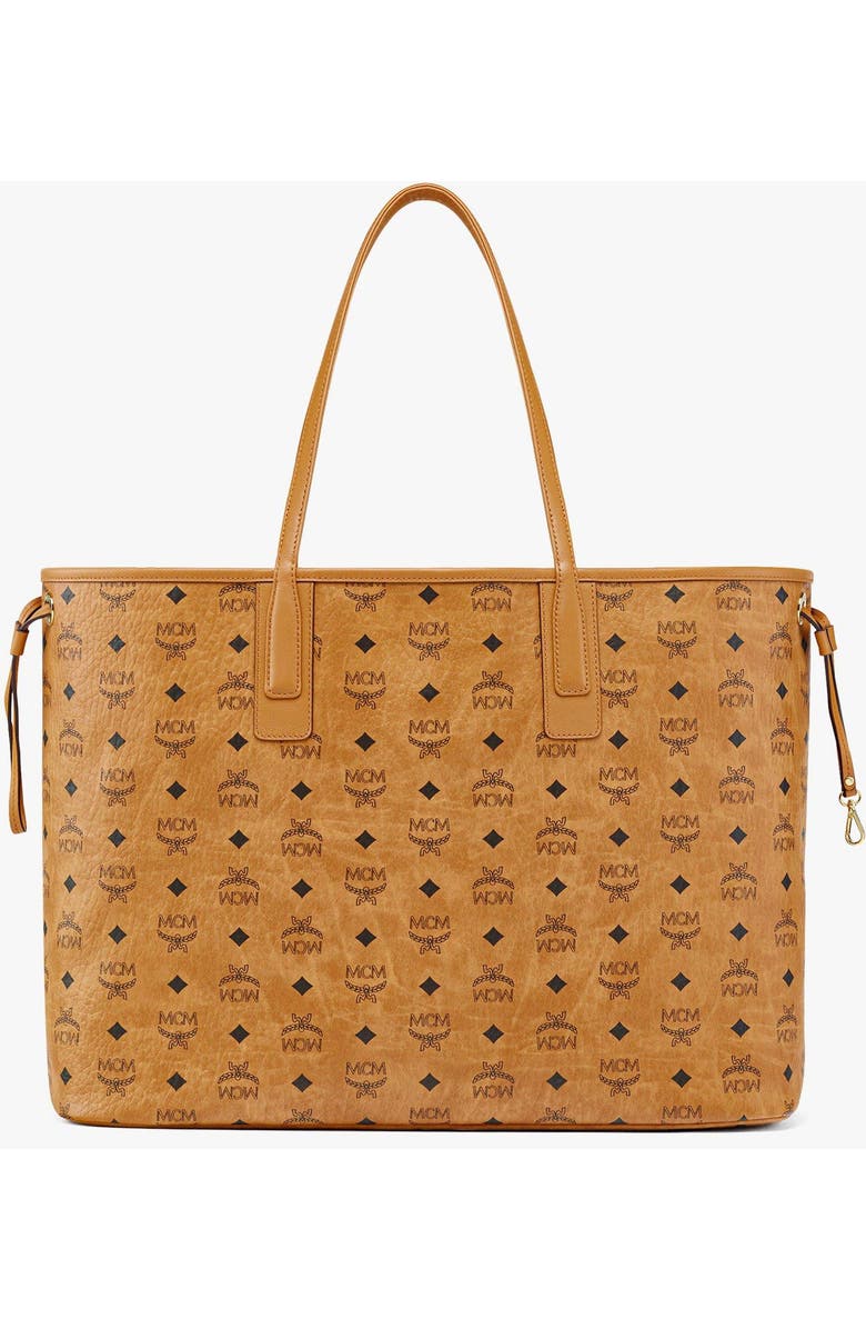 MCM Large Reversible Liz Shopper in Visetos, Alternate, color, Cognac