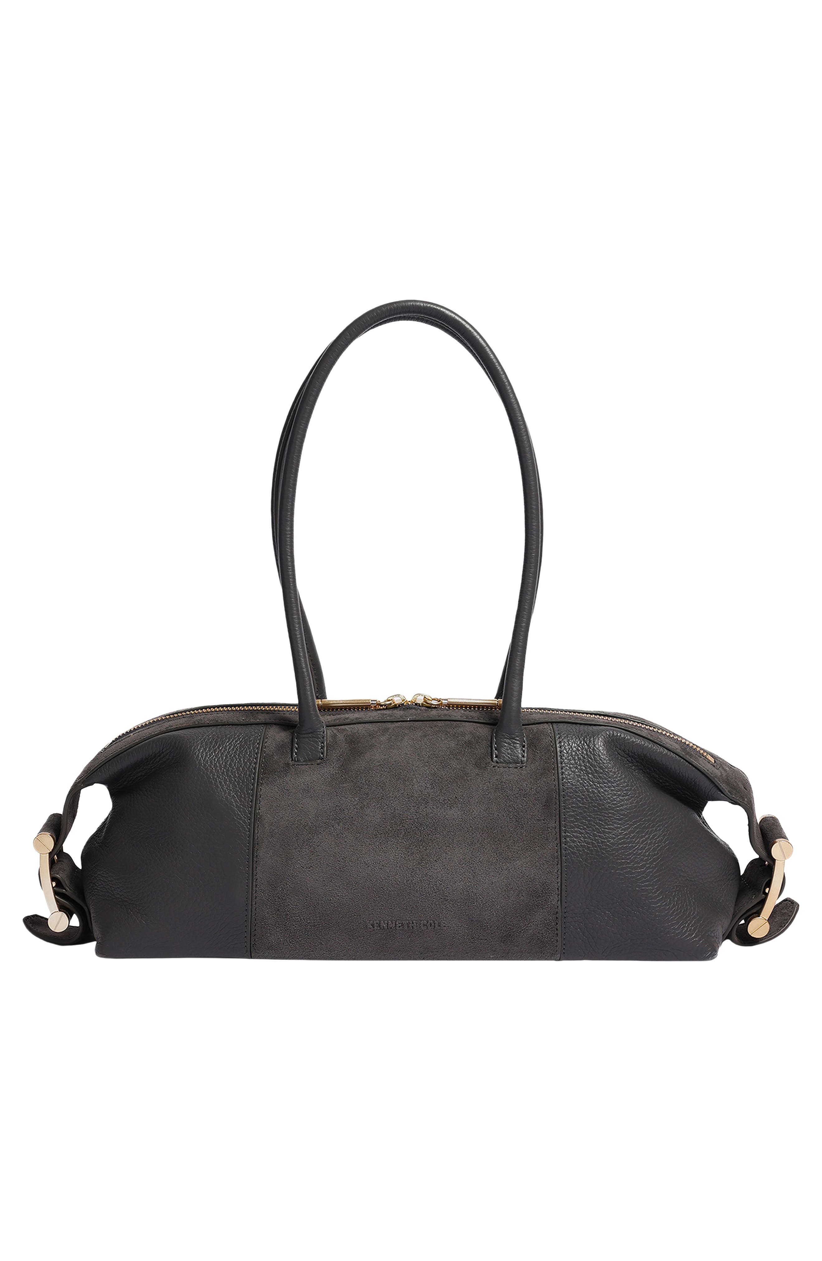 Bowery Leather Bowling Bag, Alternate, color, STEEL