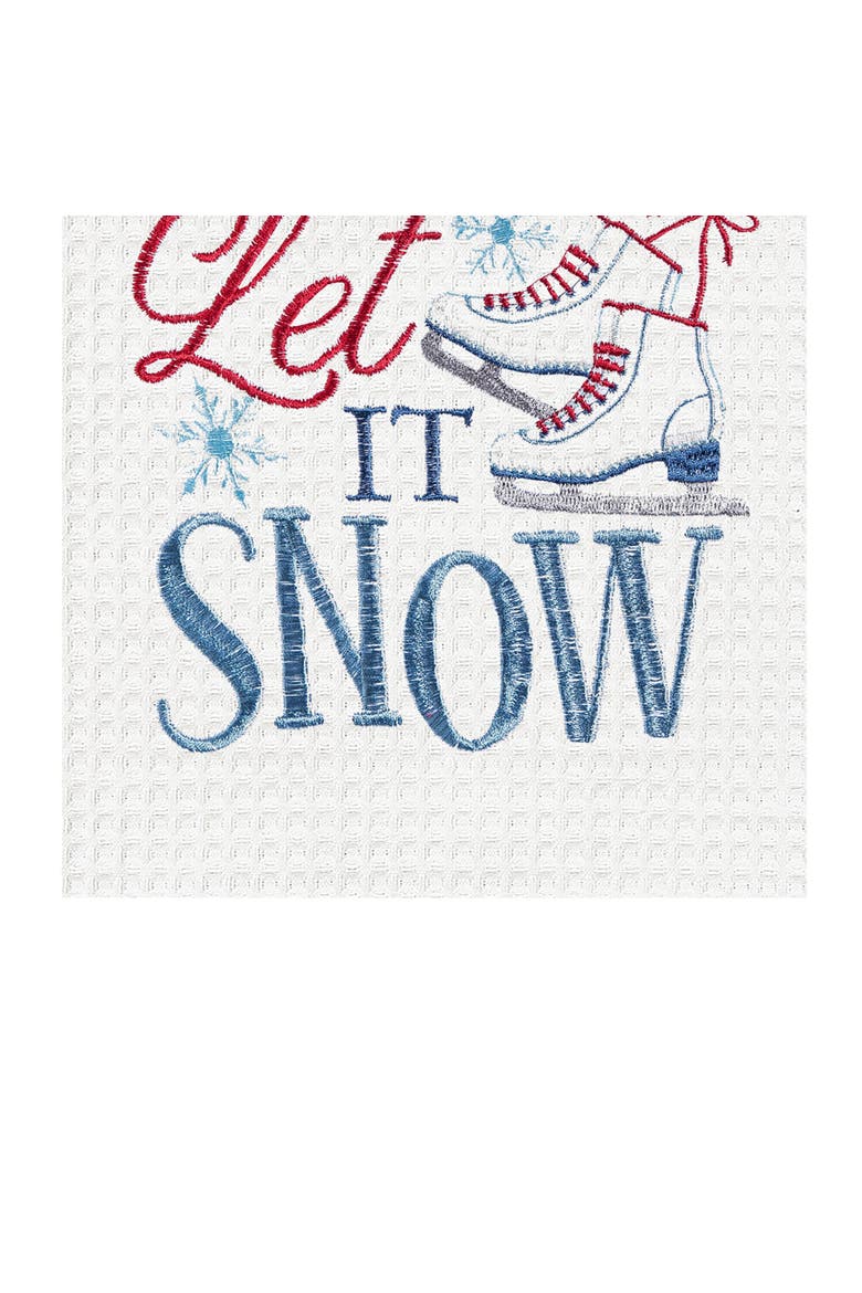 Let It Snow Skates Towel, Alternate, color, Blue