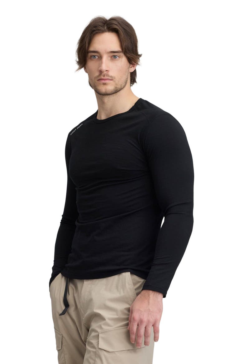 Men's 100% Merino Classic L/S Crew, Alternate, color, Black