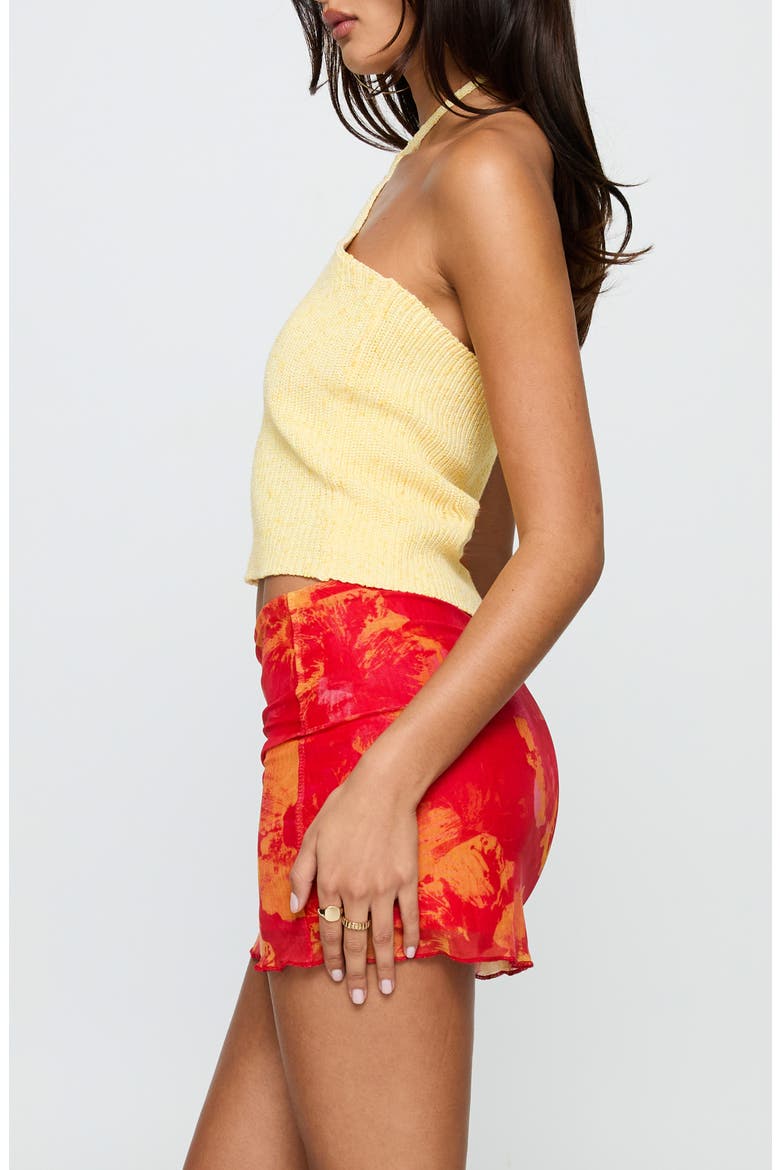 Liloha Floral Mesh Miniskirt, Alternate, color, ORANGE MULTI