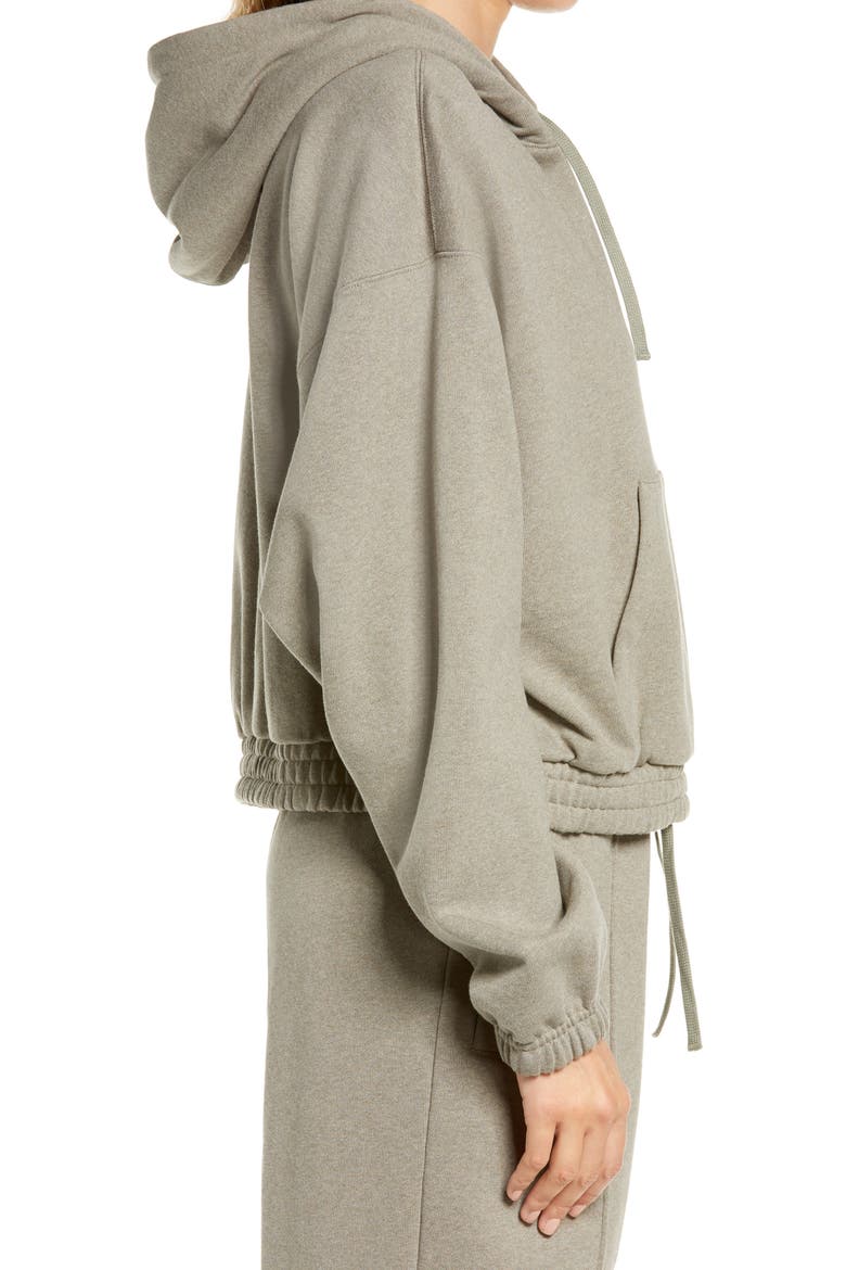 Essentials Fleece Hoodie, Alternate, color, LIGHT ARMY/ SATURN GOLD