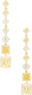 Nadri Mixed Cut Cubic Zirconia Linear Drop Earrings