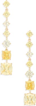 Nadri Mixed Cut Cubic Zirconia Linear Drop Earrings