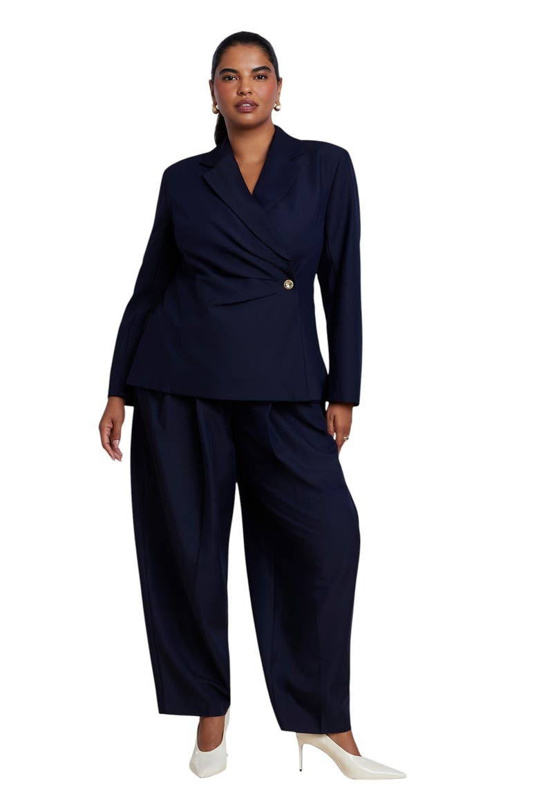 Soft Wrap Blazer (Plus), Alternate, color, NAVY