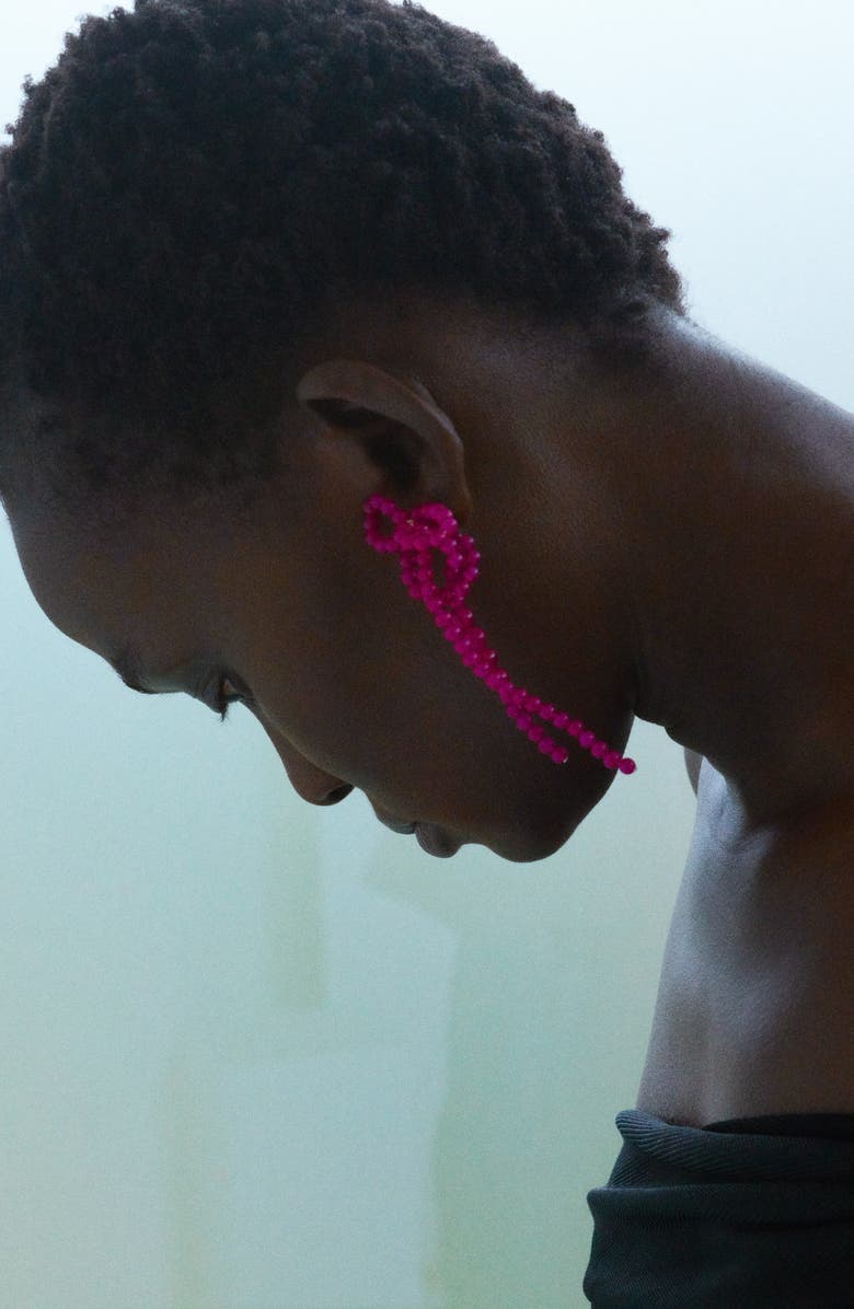 COMPLETEDWORKS Chalcedony Beaded Drop Earrings, Alternate, color, Pink