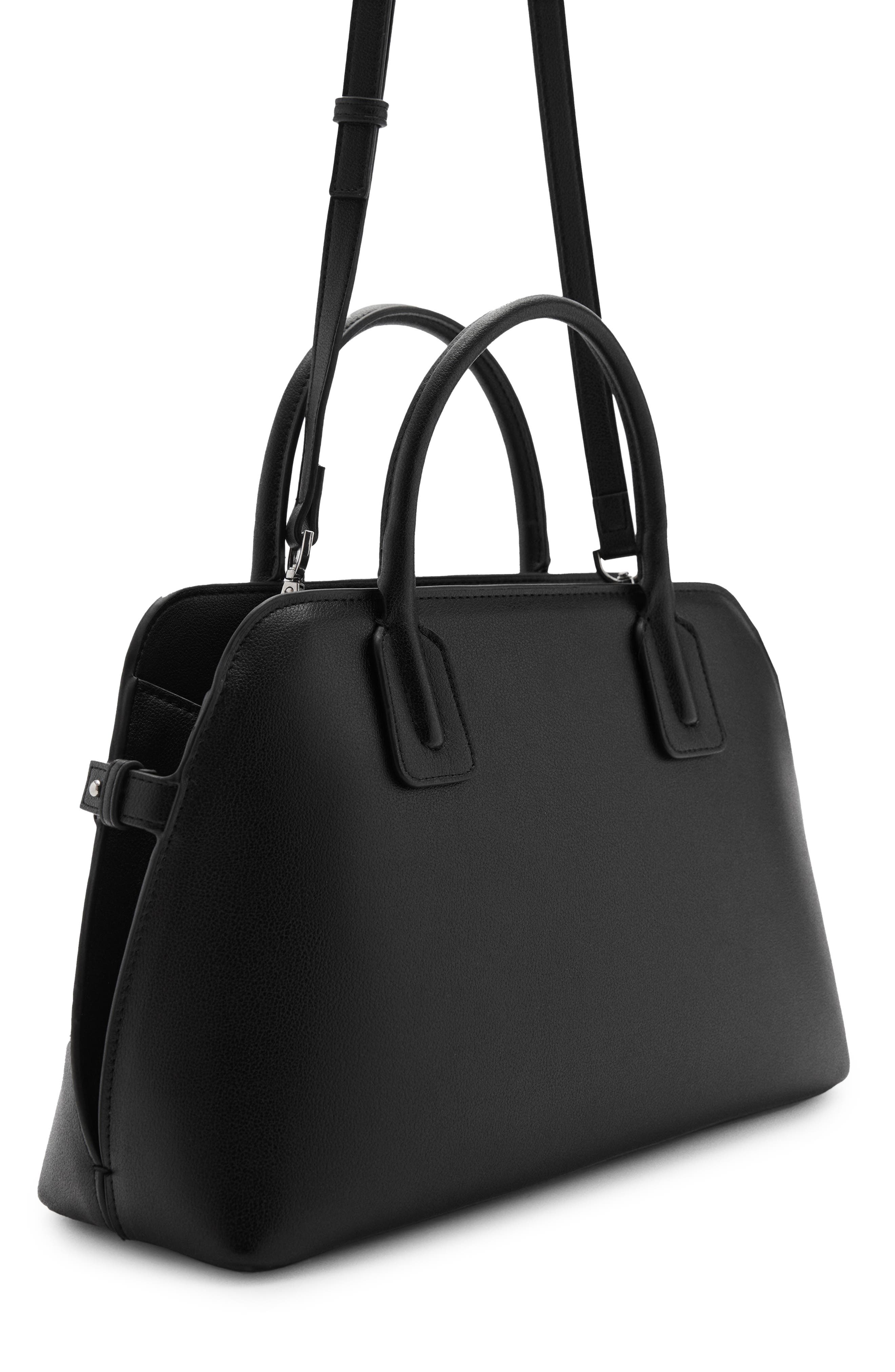 MANGO Faux Leather Bowling Bag, Alternate, color, 