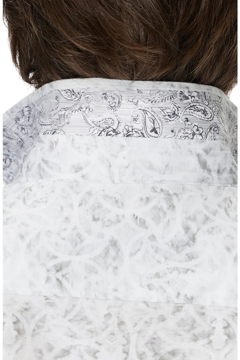 Culloden Print Stretch Cotton Shirt, Alternate, color, WHITE