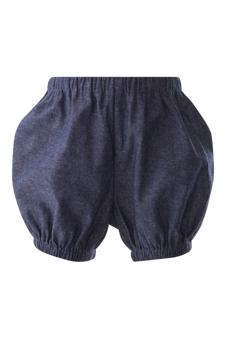 Long Sleeve Cotton Chambray Dress & Bloomers, Alternate, color, NAVY