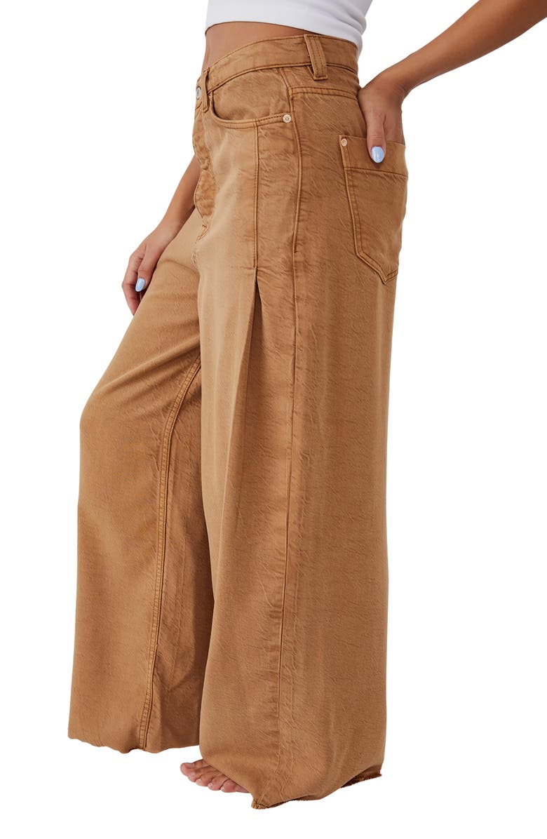 Free People We the Free Old West Slouchy Wide Leg Jeans, Alternate, color, Tumbleweed