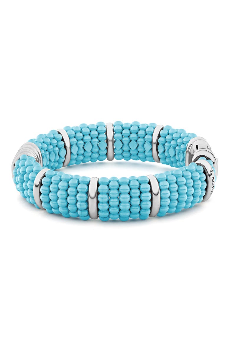 Blue Caviar Ceramic Rope Bracelet, Alternate, color, SILVER/ BLUE