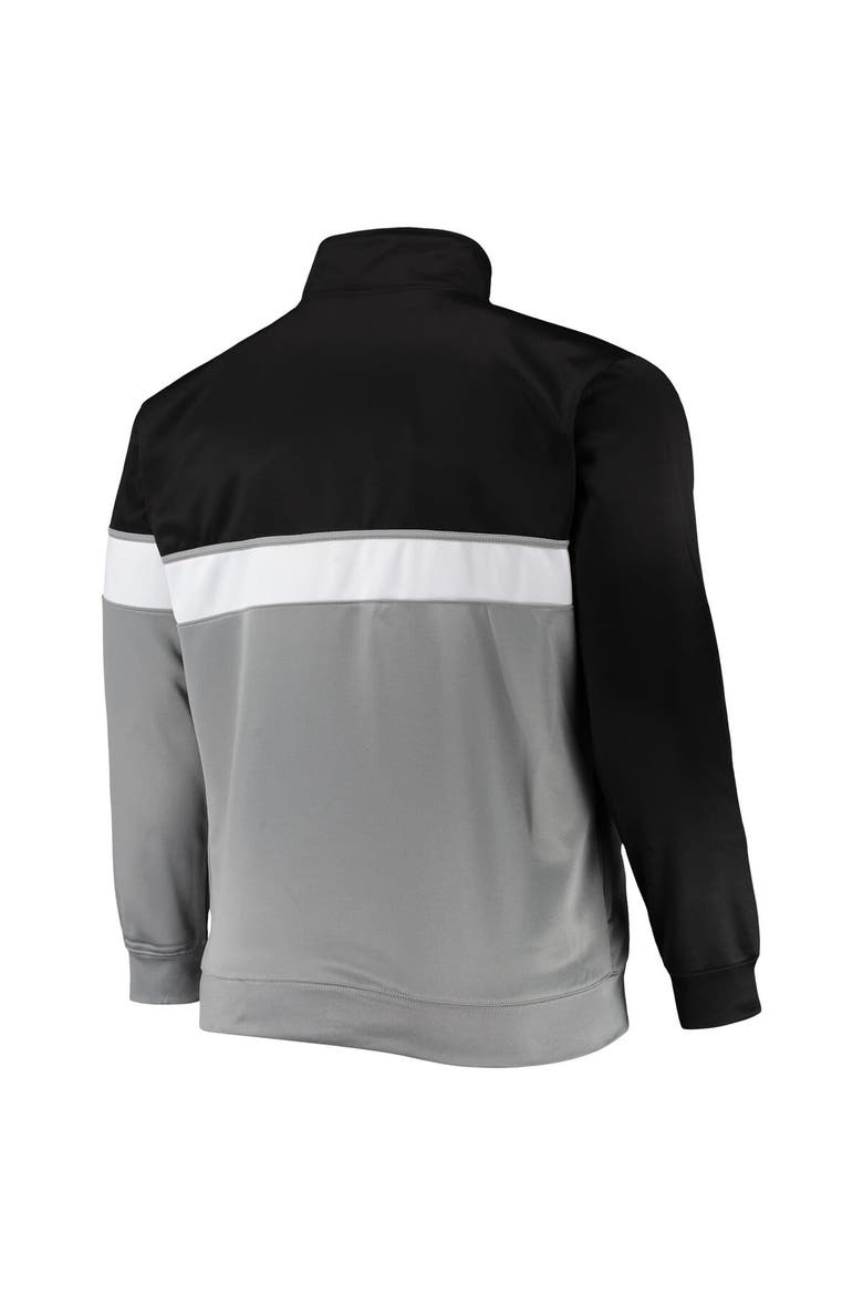 Men's Black/Gray Brooklyn Nets Big & Tall Pieced Body Full-Zip Track Jacket, Alternate, color, Black
