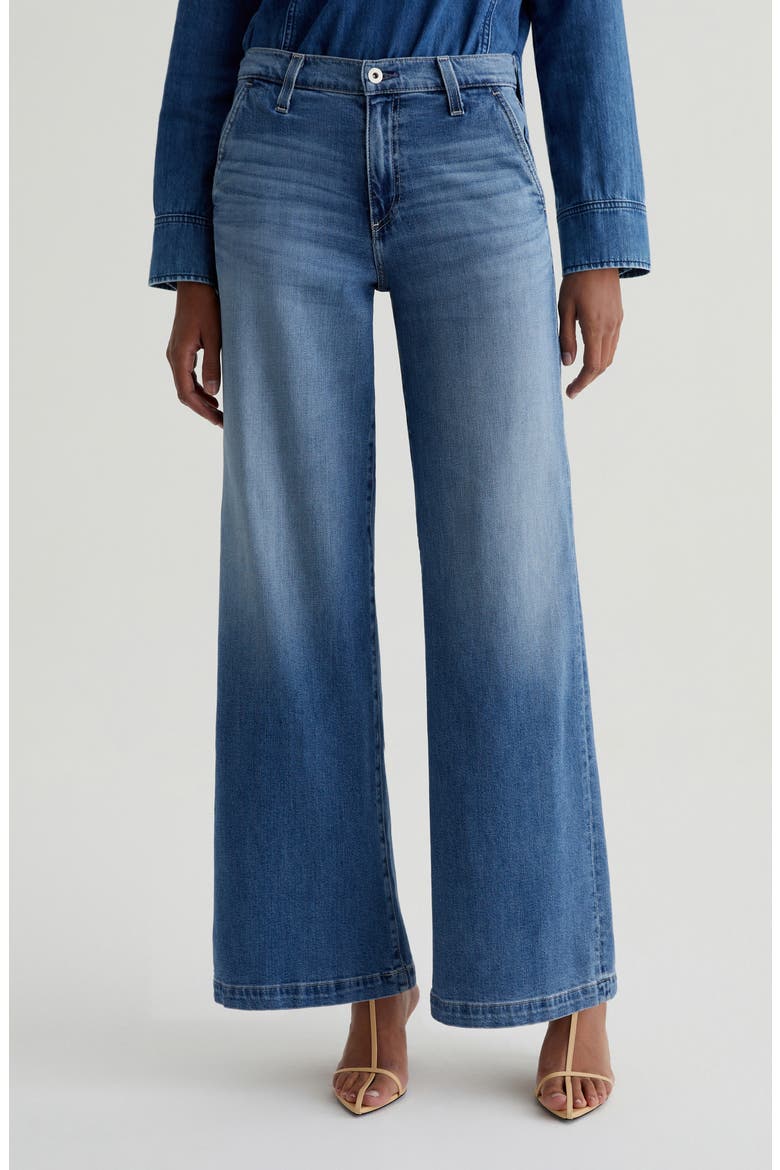 Stella Low Slung Palazzo Jeans, Main, color, NAUTICAL MILE