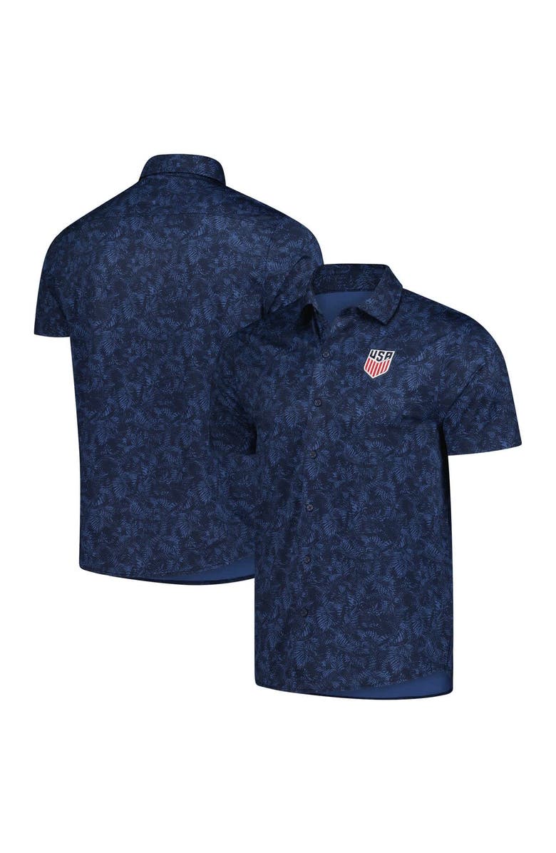 ANTIGUA Men's Antigua  Navy USMNT Lush Woven Button-Up Top, Alternate, color, Navy