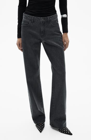 Mango Glitter Straight Leg Jeans