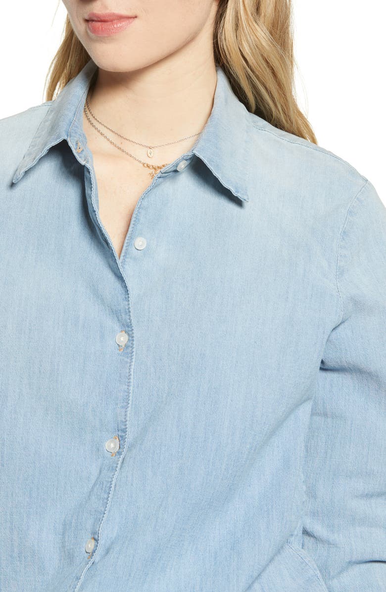 AG Cade Chambray Shirt, Alternate, color, Azure Light