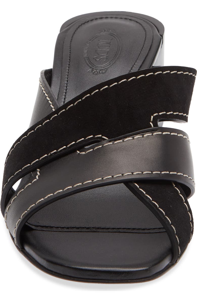 Tod's T-Bands Block Heel Sandal, Alternate, color, Nero