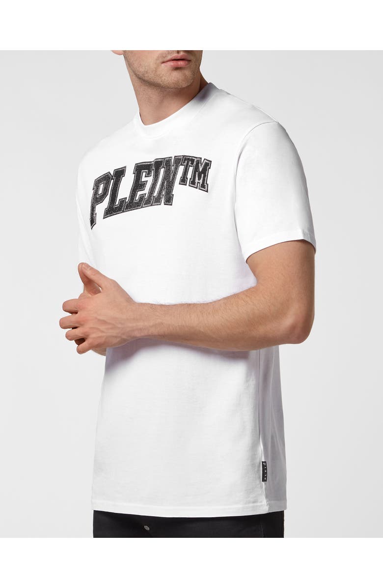 PHILIPP PLEIN Round Neck T-Shirt College Men, Main, color, White