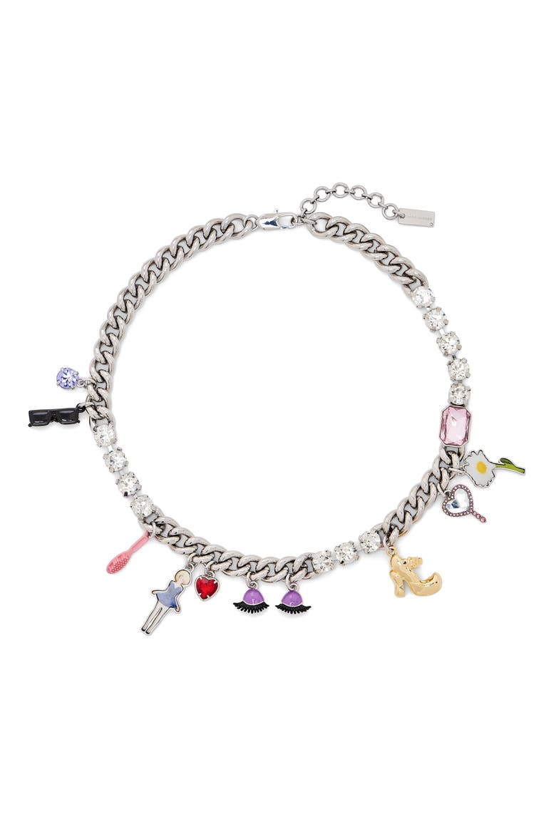 Dollhouse Charm Necklace, Main, color, SILVER MULTI