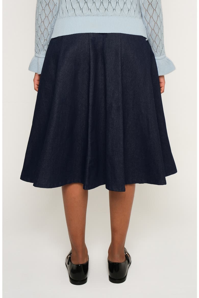 Echo A-Line Denim Skirt, Alternate, color, NAVY