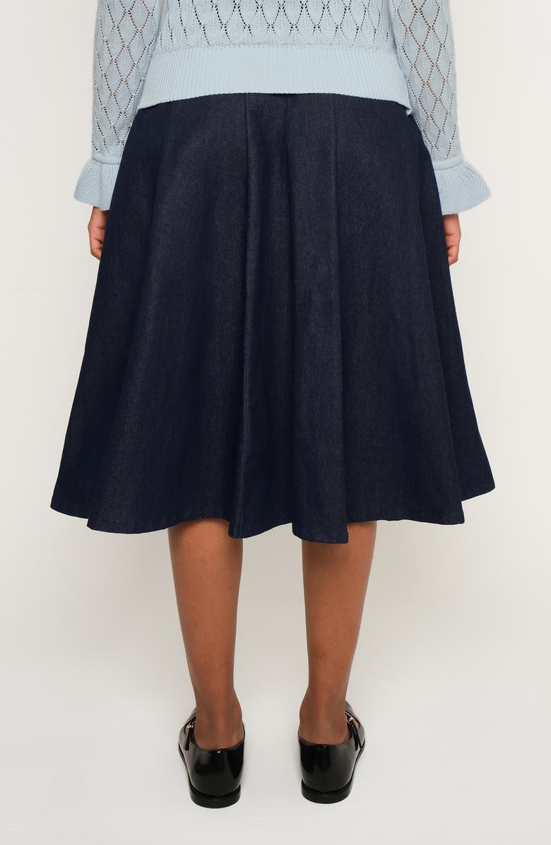 The Lulo Project Echo A-Line Denim Skirt, Alternate, color, Navy