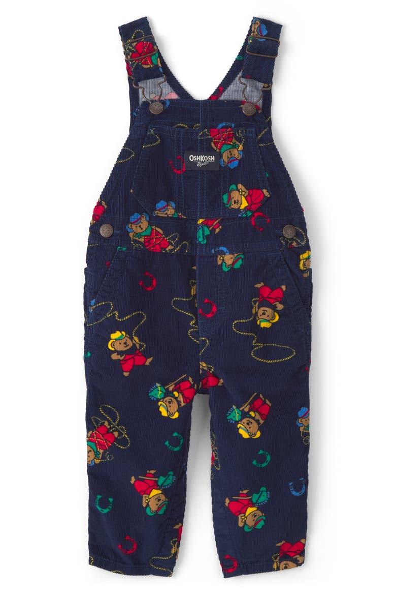 Cotton Corduroy Overalls, Main, color, BLUE BEAR OVERALL