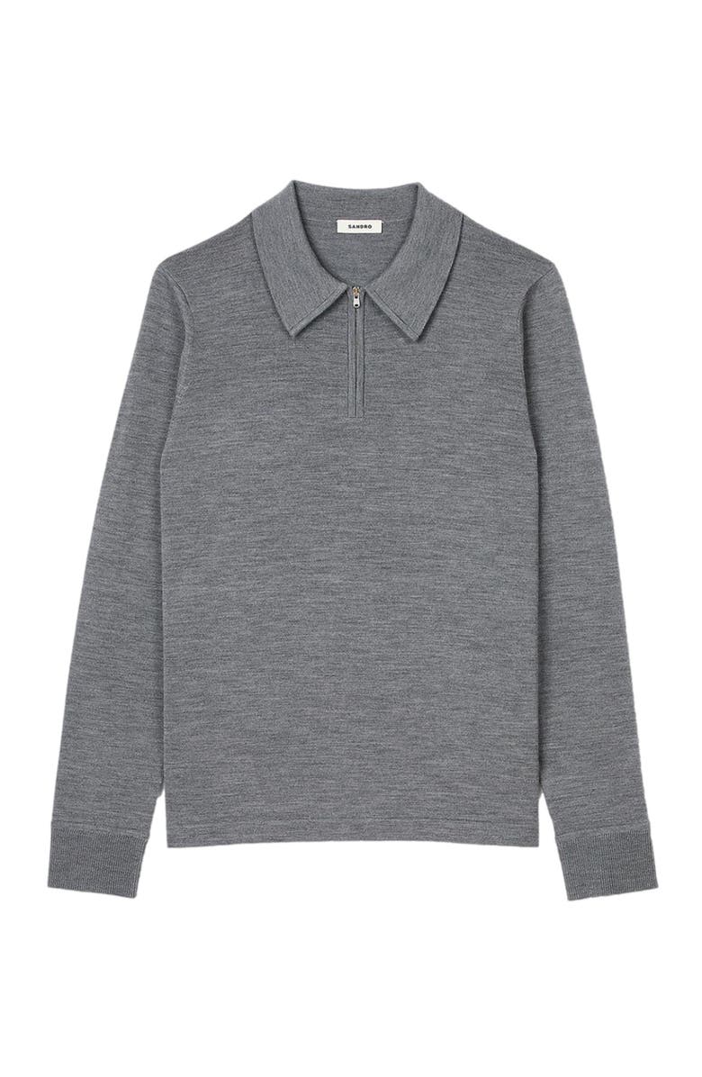 SANDRO Knit polo sweater, Alternate, color, 