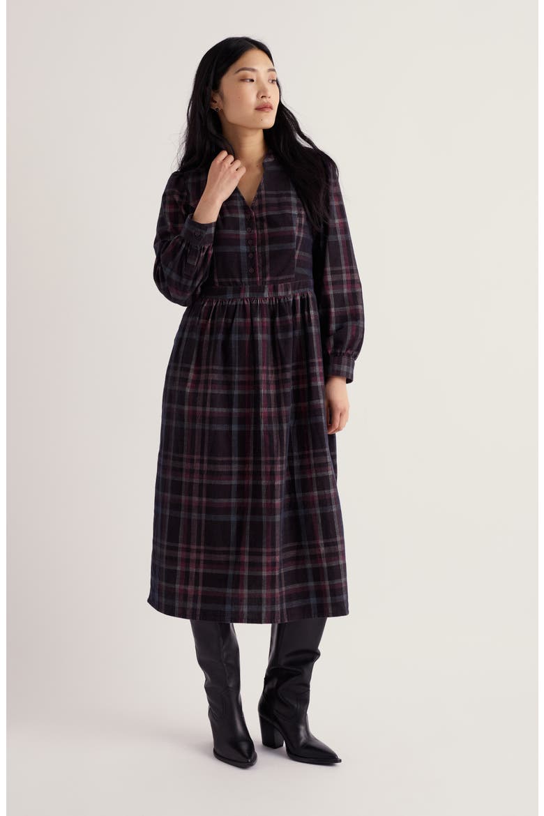 Rose Cottage Cotton Corduroy Midi Dress, Alternate, color, HONESTY DARK HELLEBORE