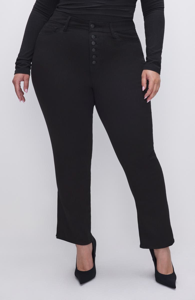 Good American Good Legs Never Fade Ankle Straight Leg Jeans, Alternate, color, Black001