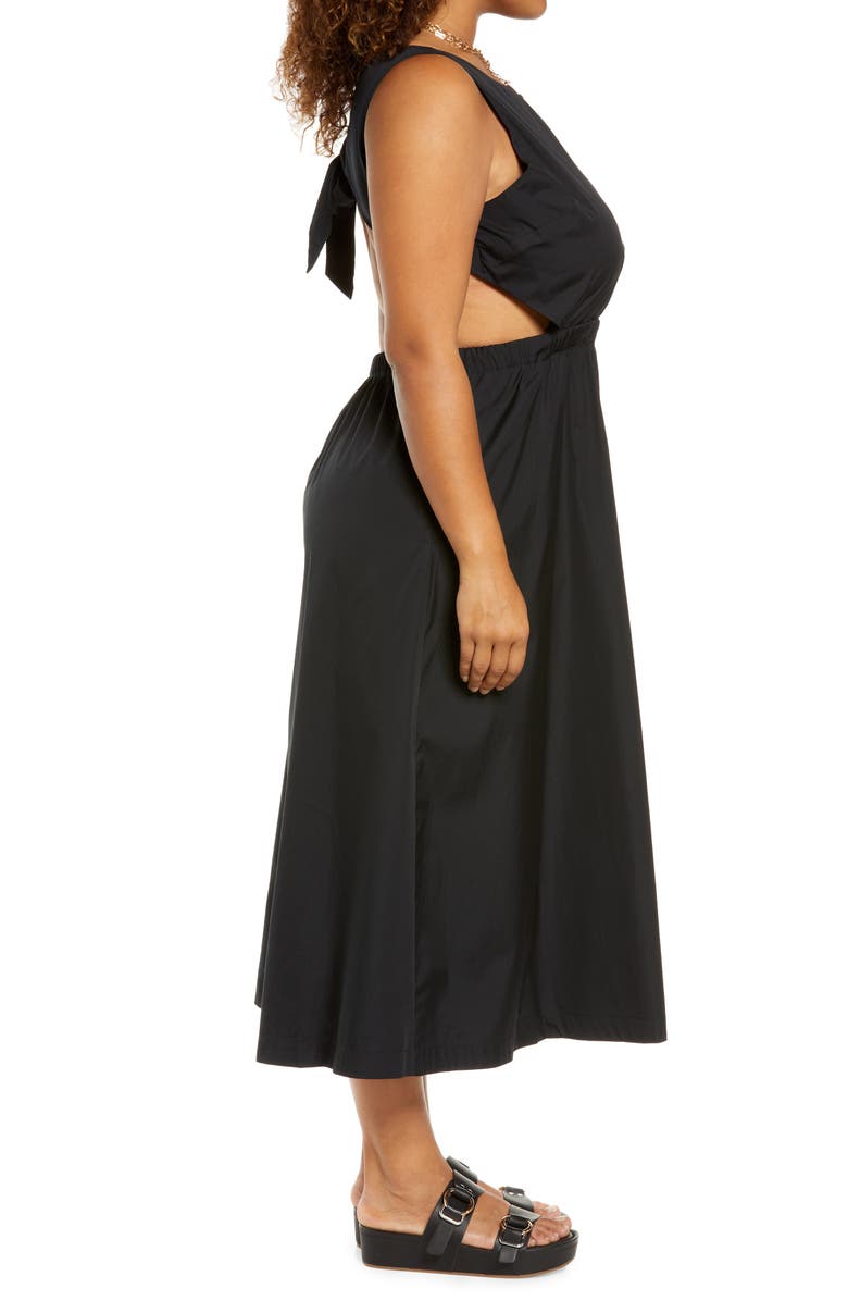 Open Edit Open Back Poplin Dress, Alternate, color, 