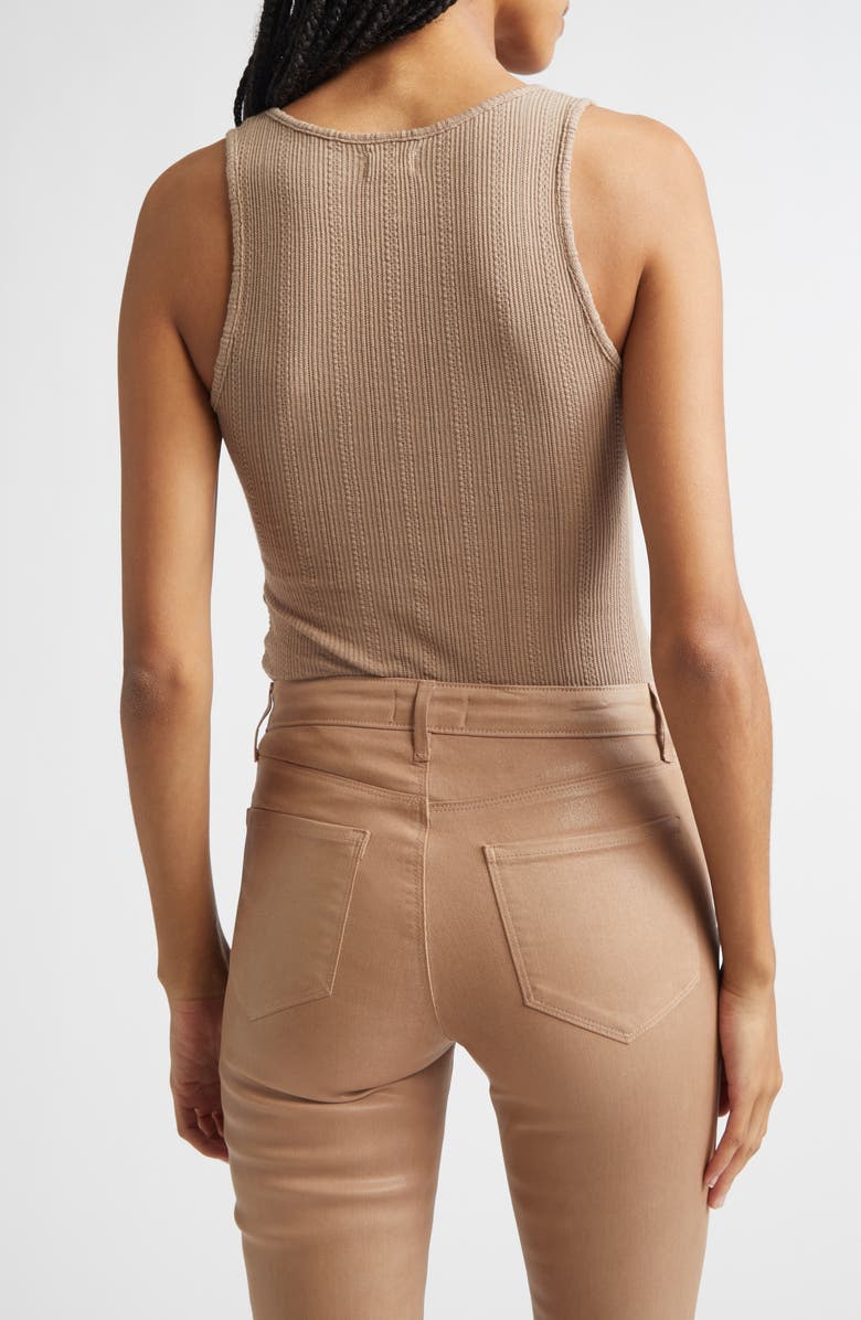 L'AGENCE Adria Scoop Neck Organic Cotton Tank, Alternate, color, Portabella