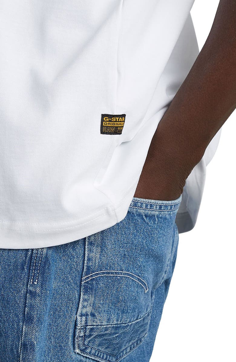 G-STAR Photo Print Organic Cotton Graphic T-Shirt, Alternate, color, White Knee Patch