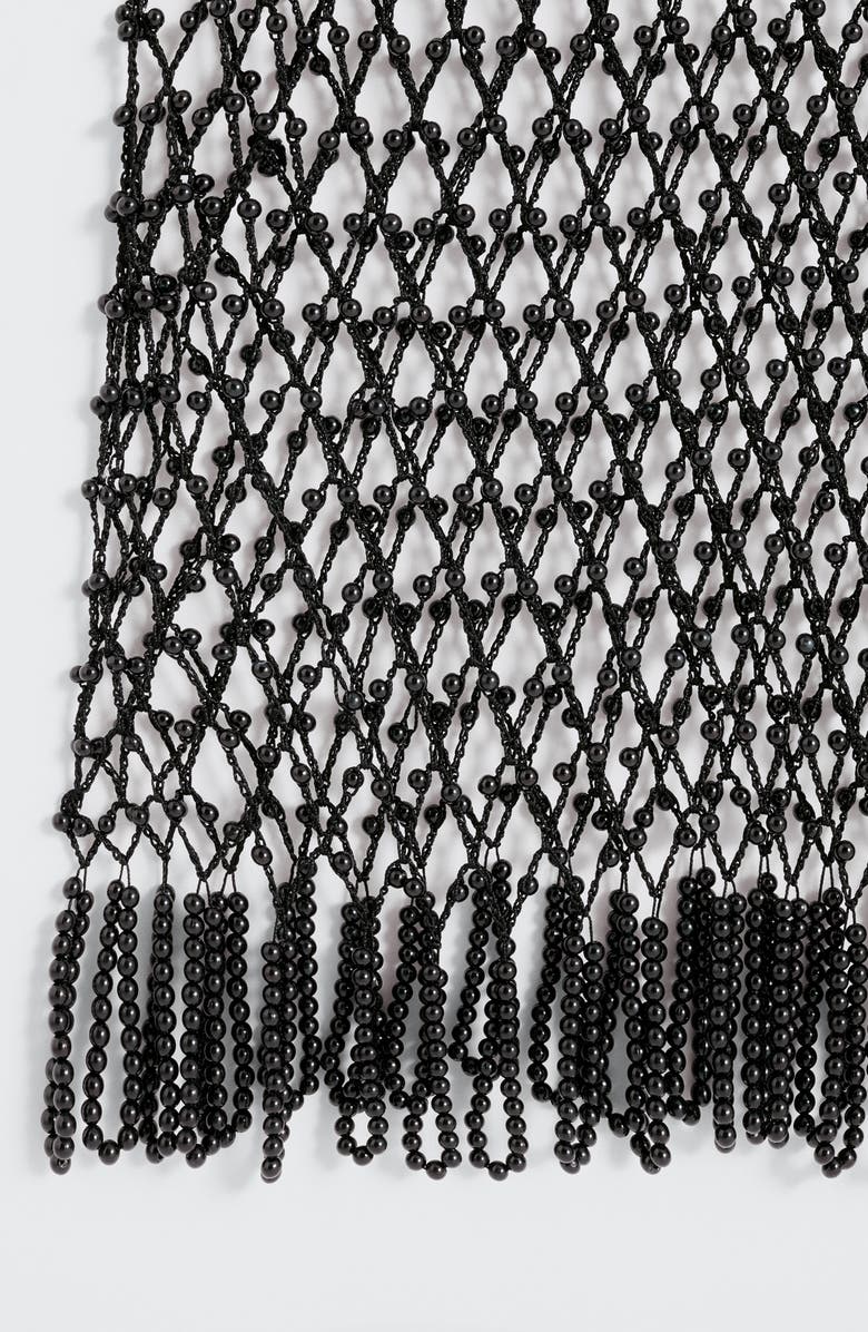 MANGO Beaded Handmade Sheer Crochet Midi Dress, Alternate, color,