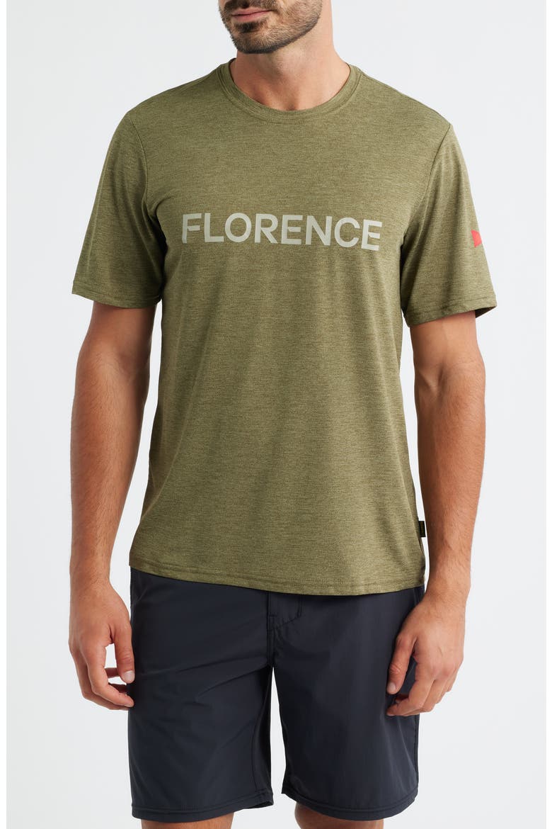 Airtex Logo Performance T-Shirt, Main, color, HEATHER BURNT OLIVE