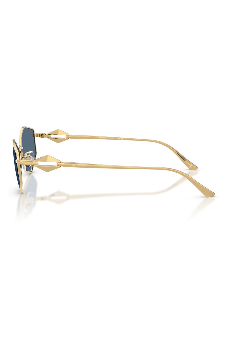 Zoey 55mm Geometric Sunglasses, Alternate, color, GOLD / DARK BLUE