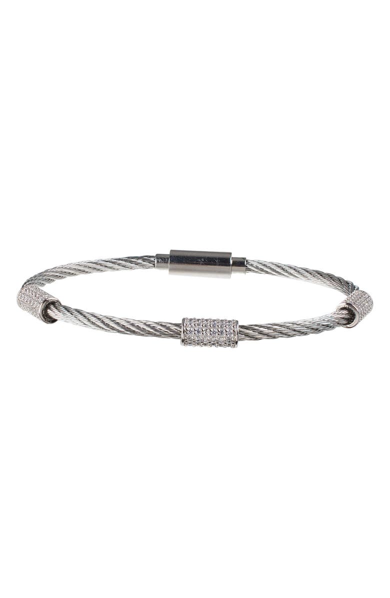 CZ by Kenneth Jay Lane Round CZ Cylinder Bracelet, Main, color, 