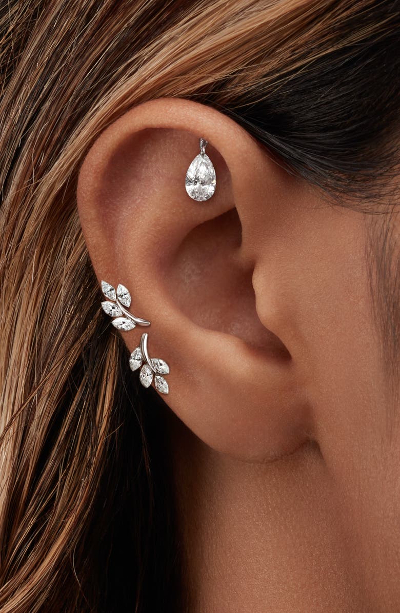 MARIA TASH Diamond Vine Threaded Stud Earring, Alternate, color, Yellow Gold