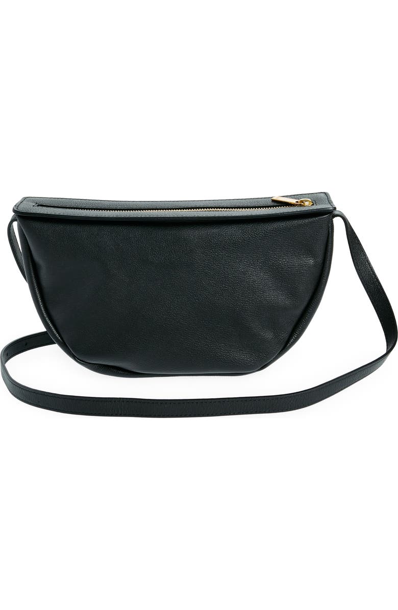 Mansur Gavriel Moon Calfskin Leather Crossbody Bag, Alternate, color, Black