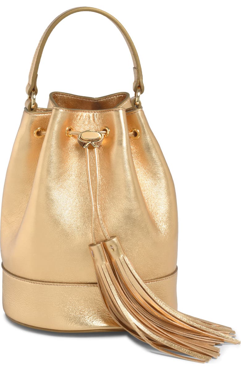 Gianvito Rossi Sienna Crossbody Bag, Main, color, Gold Leather