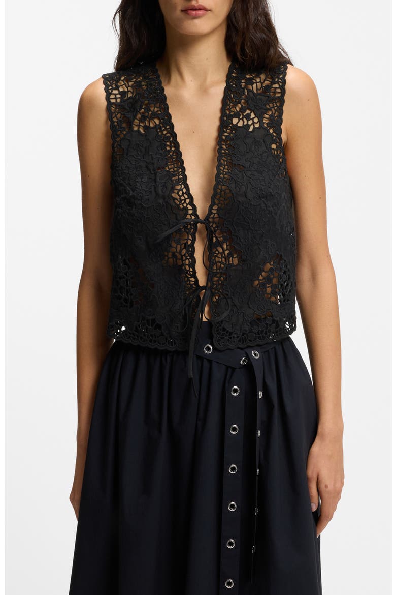 Embroidered Vest, Main, color, BLACK